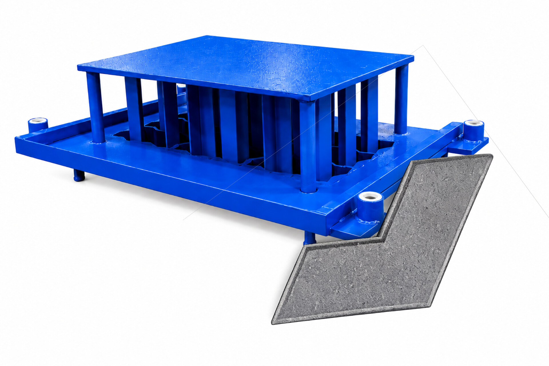 3D V shape paving mould with paver sample