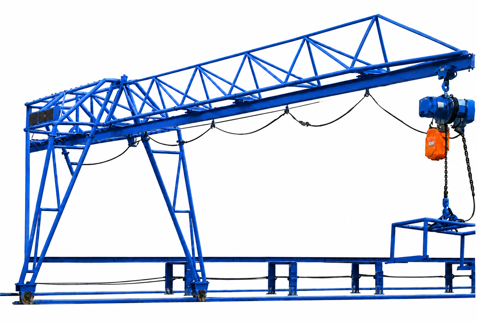 Blue Vhangona 6m stacking gantry with electric chain hoist
