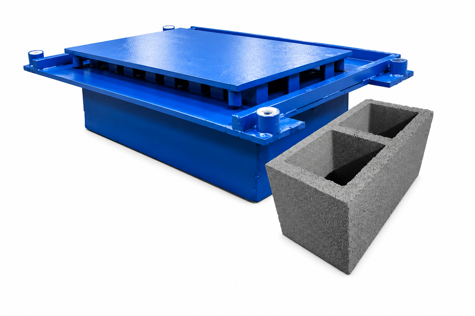 M4 hollow block mould with hollow block sample