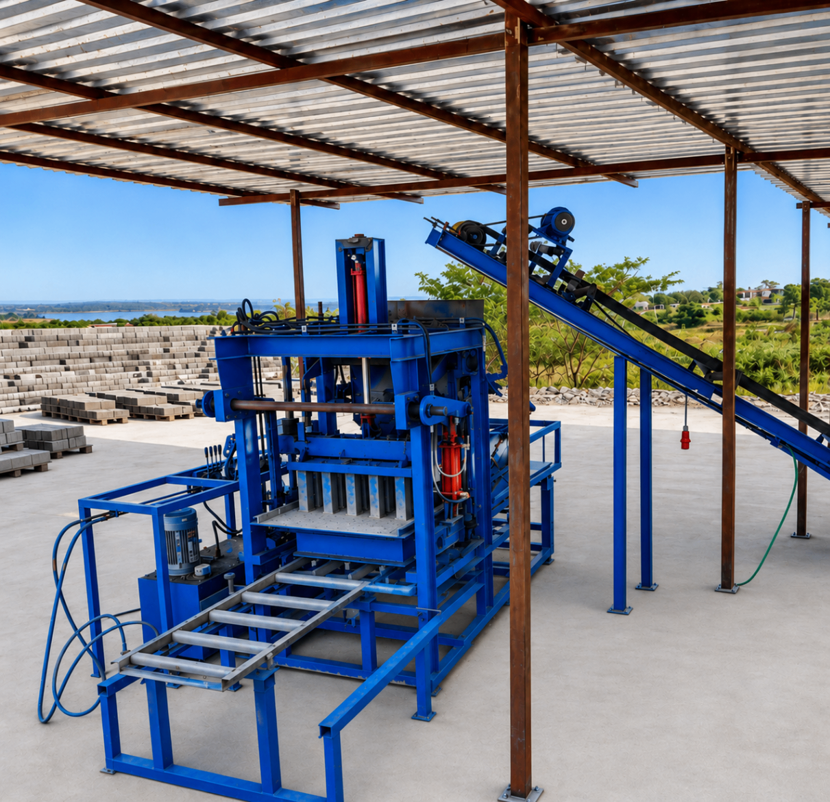 VB18 hydraulic brick making machine installed at a production site